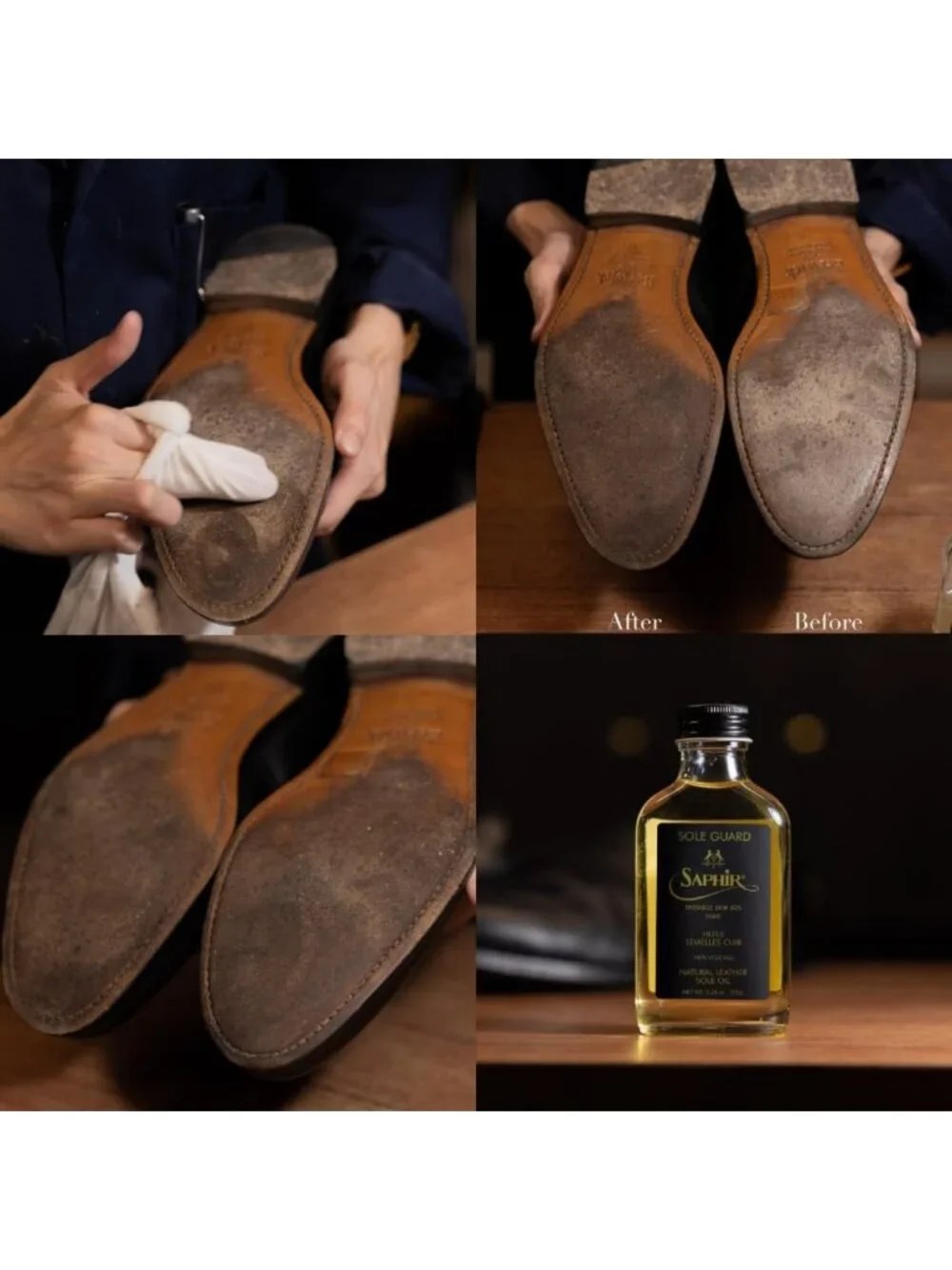 Leather Shoe Conditioner & Protector Oil - Saphir Medaille d'Or Sole Guard